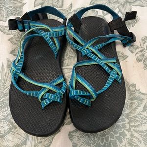 Chaco ZX2 Adjustable Strap Outdoor Hiking Sandal Green Blue Womens 8